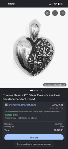 Chrome hearts cross pendant - chrome,