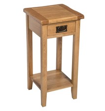 Small Side Table, Wooden Oak Nightstand/Bedside/Lamp Table with Drawer & Shelf