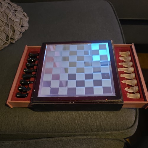 Vintage glass chess - vintage,