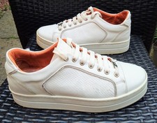 Moda In Pelle Anelade Platform Trainers White Leather Lined Very Good Condition 