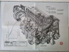 FIAT Marea Engine Poster 1990s Workshop Technical Diagram - Chart 60x40cm