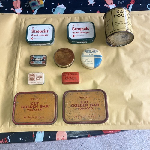 Job lot old vintage tins - job,