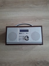RED Wooden DAB / FM Digital Radio With Alarm Clock - Model 583 151 Mains/Battery