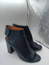Whistles Black Leather Peeptoe