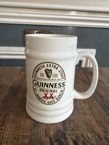 White guinness ceramic tankard - white,