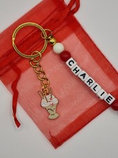 Personalised ice cream Sundae Keyring, food gift, school bag name tag, summer