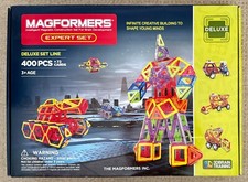 Magformers Magnetic Construction Expert Set 400 Pieces + 72 cards, Deluxe Line