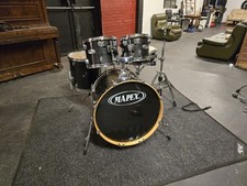 Mapex M Series Birch Drum Kit Drum Set Black Grain With Chrome