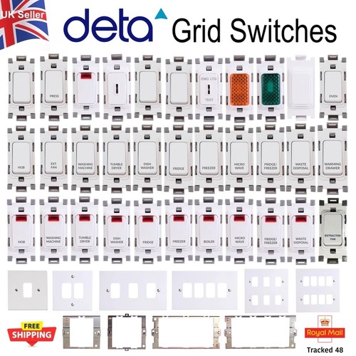 Deta grid switch white plate - deta,