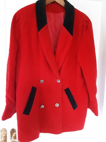 Red coat with black - with,