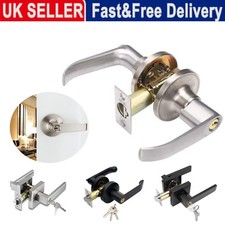 Entrance Lock Exterior Doors Entry Knob Handle Lever Cloakroom Safe with 3 Keys
