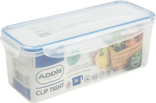 Clip Tight Food Storage Container 2 Litre Narrow Rectangle Airtight Silicone Sea