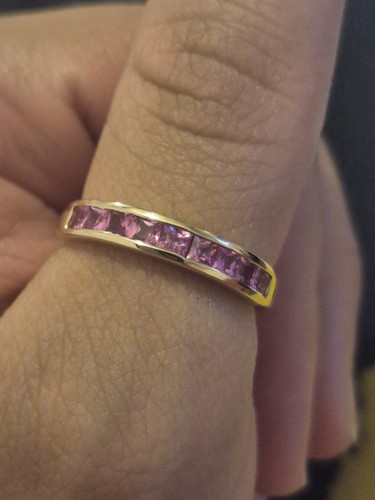 9ct gold pink - 9ct, sapphire