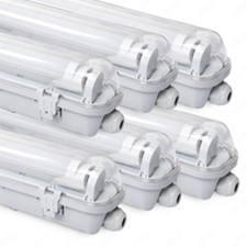 6X 5FT IP65 LED Strip Lights Batten Tube Light Office Shop Garage Ceiling Lamp