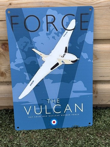 Vulcan bomber steel sign x - sign,