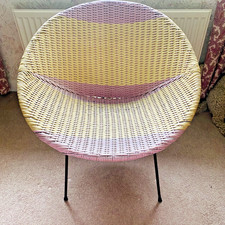 1950's Rattan Woven Two Tone