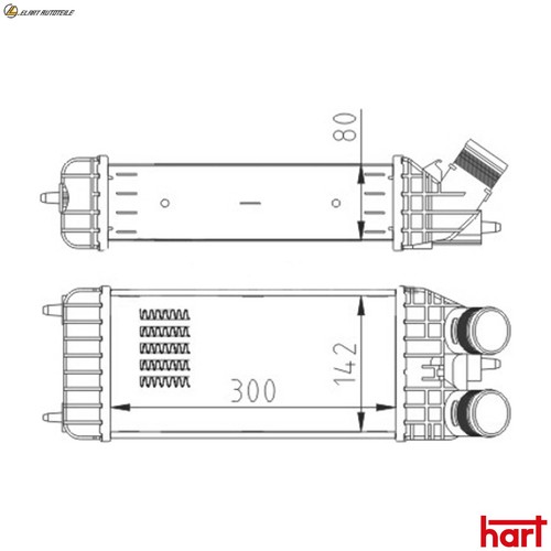 Intercooler 614 080 - 614, for