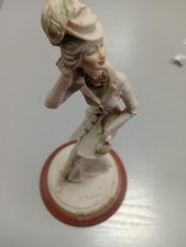 COLLECTIBLE ART DECO Dressed LADY FIGURINE Plaster Figure