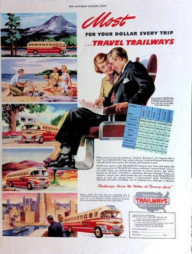 Trailways bus system - bus, ad