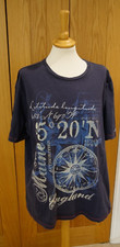Debenhams Maine T-shirt XL blue Nautical round neck short sleeves 100% cotton