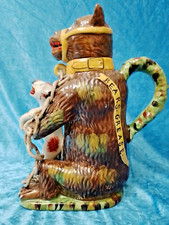 STAFFORDSHIRE BEAR GREASE  JUG .32CM X 13CM . LOVELY VIBRANT COLOURS.