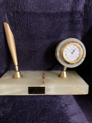 Vintage onyx quartz desk - quartz, clock