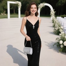 Women Evening Clutch Bag Shiny Bridal Bag Ladies Handbag Vintage Shoulder Bag