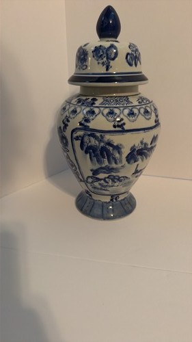 Blue and white chinoiserie - white,
