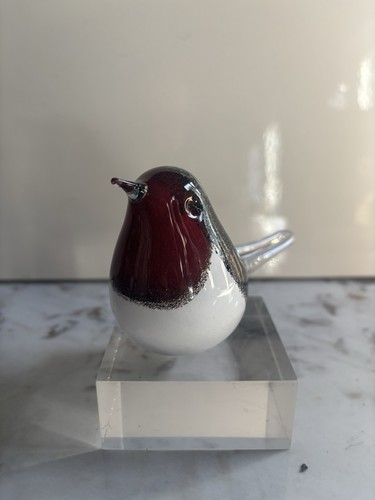 Large robin bird glass - large, bird,