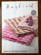 Hayfield 4676 knitting pattern baby chunky easy knit blankets in 3 designs
