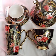 TROPICAL FLORAL TEAPOT MUG