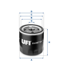Ufi 267 oil filter - ufi, 23.267.00
