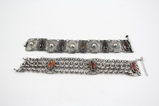 Mixed Grade Silver Bracelets Polish Hallmark Amber x 2 (84g)