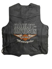 Men's H-D Leather Biker Vest