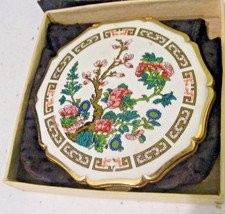 Vintage Stratton Indian Tree Compact enamel original box & cover Convertible