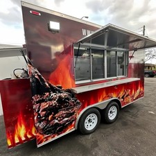 Bbq food trailer steak - trailer, grill