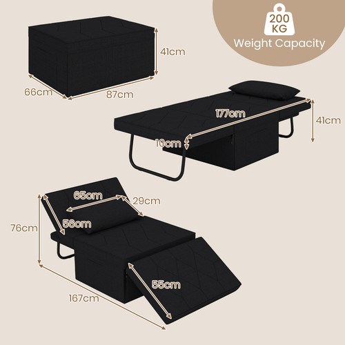 Foldable sofa bed - with, ottoman