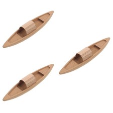 Set of 3 Small Wooden Boat Shaped Decor Crafting Model Toy Miniature