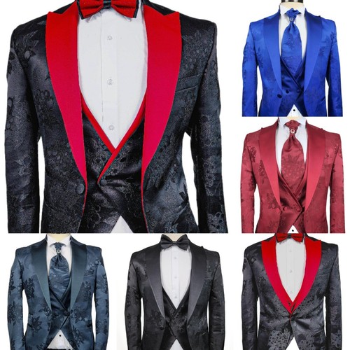 Floral jacquard men suits - floral,