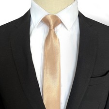 Mens Tie Plain Solid Color