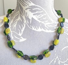 Vintage Green Glass Painted