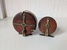 Antique Wood & Brass Fishing Reels