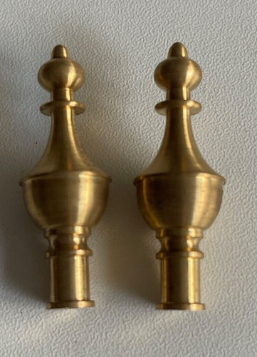 Pair finished brass finials - pair,