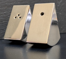 Nick Munro pair of mini Rockers salt and pepper shakers in silver-plated brass