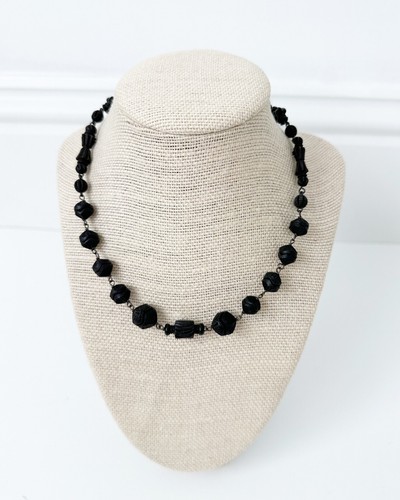 Antique whitby jet necklace - antique,