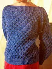 #85 Ladies DK Textured Slash Neck Sweater 28-40"  Vintage Knitting Pattern COPY