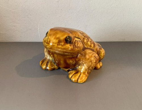 Vintage glazed ceramic - , toad