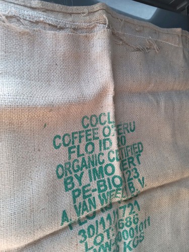 Vintage hessian jute - jute, large