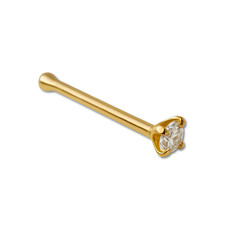 Gold nose stud genuine - gold,