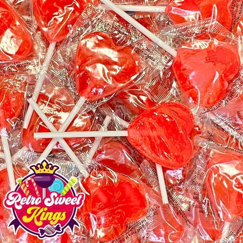 Heart lollipops cherry red - lollipops,